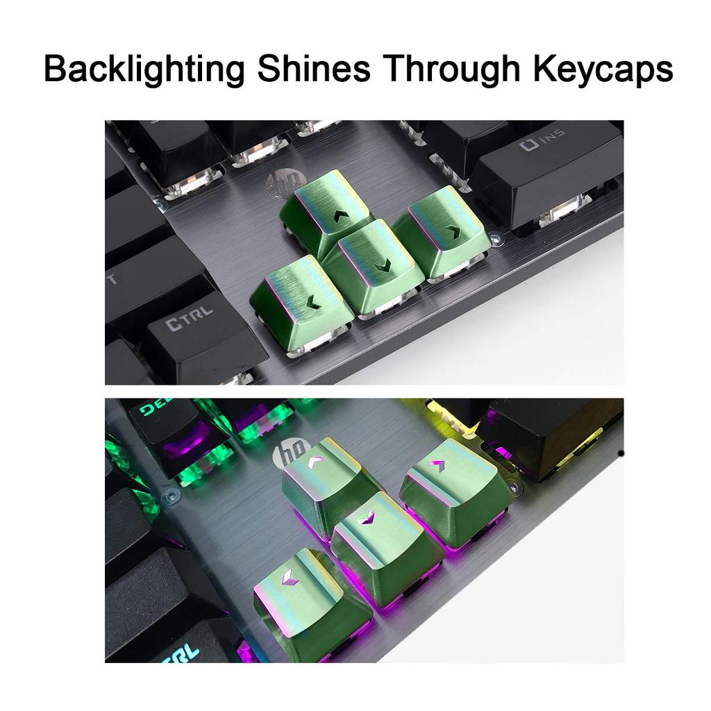 Fitlink Stainless Steel Metal Keycaps with Key Puller Mechanical Keyboard Cherry MX Switches (Directional Keys, Colorful)