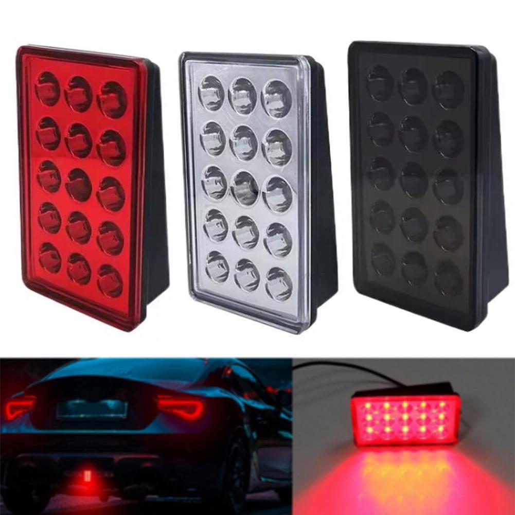 F1-stil LED Bremsevarsellys 12V 15 LED Baklykter Auto Blinkende Varsel Ryggelys Stopp Sikkerhetssignallys For Bil SUV Motorsykkel