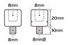 Tanax HM-8 Motorcycle Mirror, Napoleon Reverse Screw Adapter, Plating, 0.3 inch (8 mm) to Reverse 0.3 inch (8 mm)