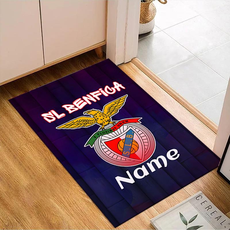 Tappeto Personalizzato con Nome Stemma Calcio Benfica, Tappeto da Gioco, Tappetino per Camera da Letto Soggiorno Ingresso, Idea Arredo Casa Regalo per Natale Compleanno