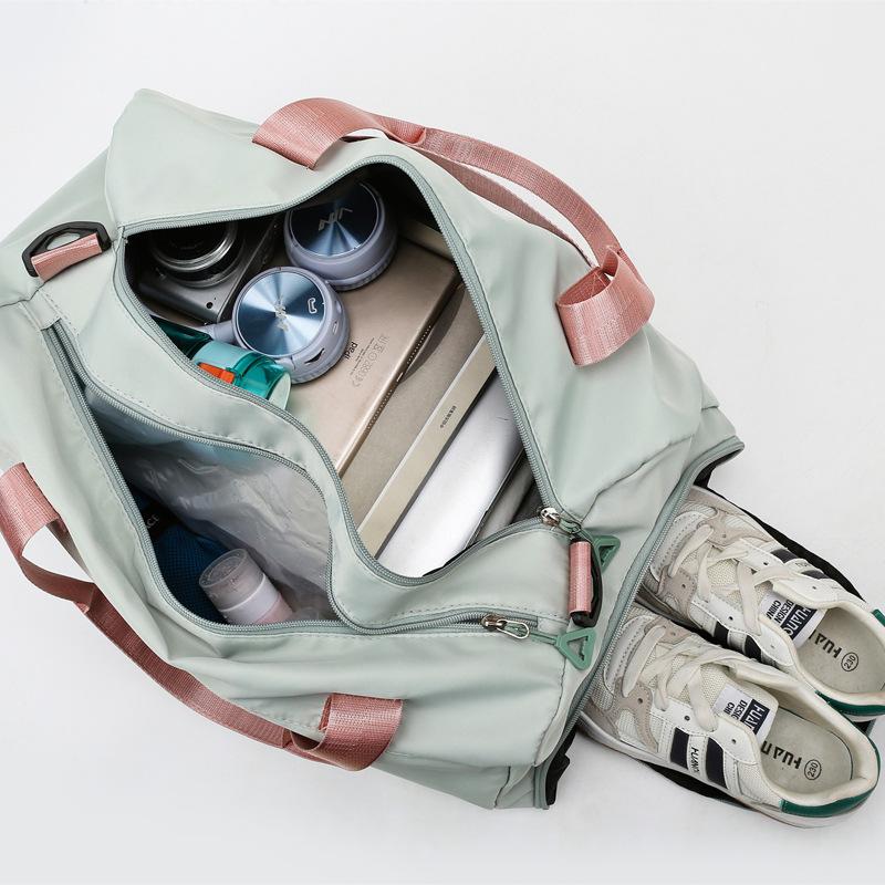 Fitness bag, wet and dry separation shoe position, sports training, yoga bag, women's, large-capacity hand luggage bag.