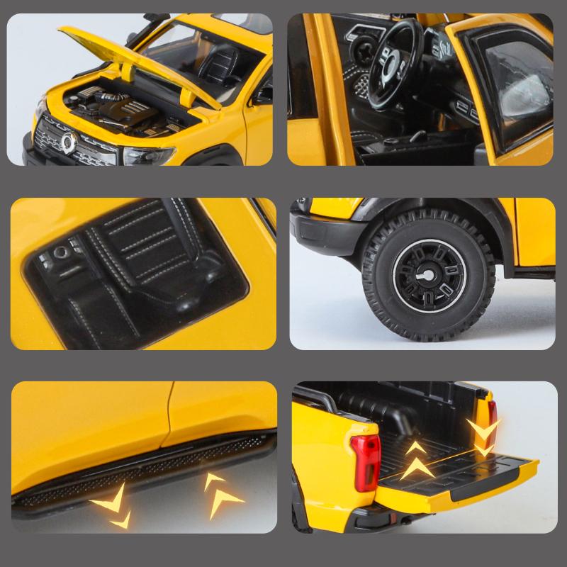 1/24 Great Wall Motor POER Pickup Alloy Diecast Off-road Vehicles Car Model Outdoor Display Collection Ornaments Birthday Gifts