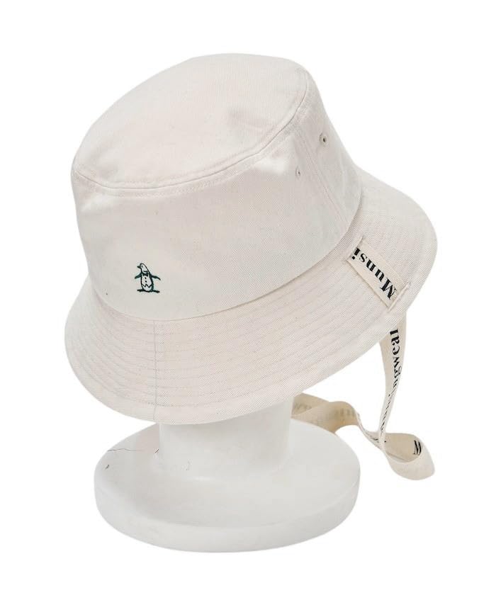 [Munsingwear] Bucket Hat with Logo Tape, Chino Material, Adjustable Size, Casual, Golf, MG4FCP70L, Women's, WH00 (white)