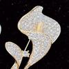 Women Brooch Sparkling Rhinestone Inlaid Common Callalily Shape Anti-Exposure Buckle Suits Shirts Sweaters Bags Pin Outfit Accessory