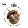 Decorative Xmas Tree Pendants Glowing Christmas Story Ornament Light‑Up Mini Animals Hanging Ball Ornament with Warm LED Transparent Balls