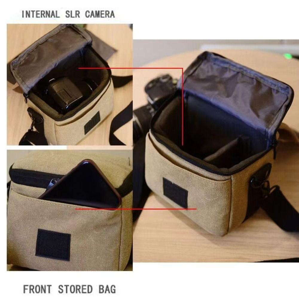 Canvas Camera Bag Shoulder Strap Digital Shoulder Pouch Portable Camera Video Bag  Outdoor