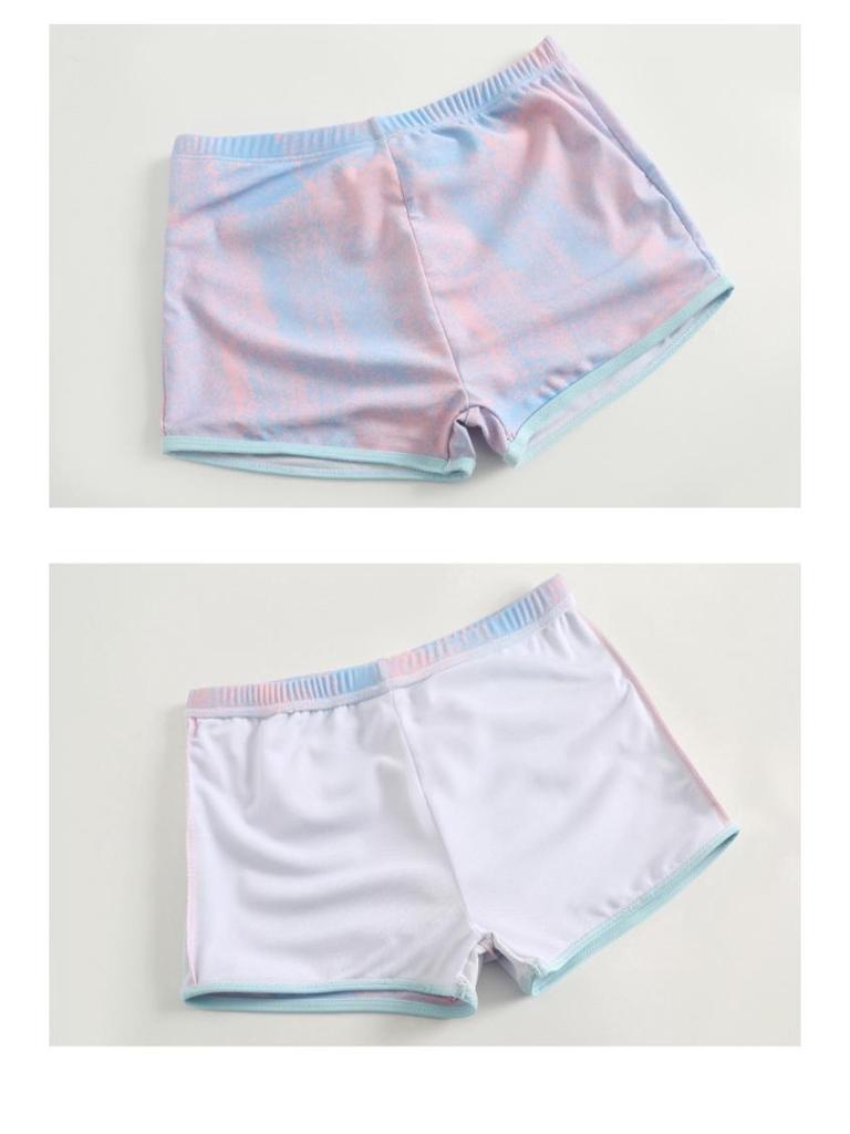 2026 Korean Style Girls' Sporty Two-Piece Swimsuit: Slimming, Tummy Concealing, Bust Enhancing - Perfect for Beach Vacations
