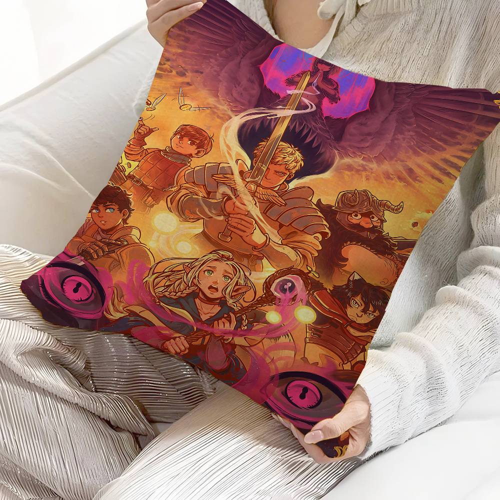 Anime Delicious In Dungeon Cushion Cover Polyester Sofa Cushions Decorative Throw Pillows Home Decoration Pillowcover