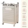 Dirty Clothes Basket Laundry with Wheels Large Capacity Handle Design Waterproof Slim Storage Box Hamper Breathable Mesh Holes Solution