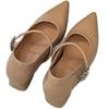 French Light Mouth Small Leather Shoes Women's Spring and Autumn 2025 Nude Pointed Soft Patent Leather Buckle Temperament Single Shoes