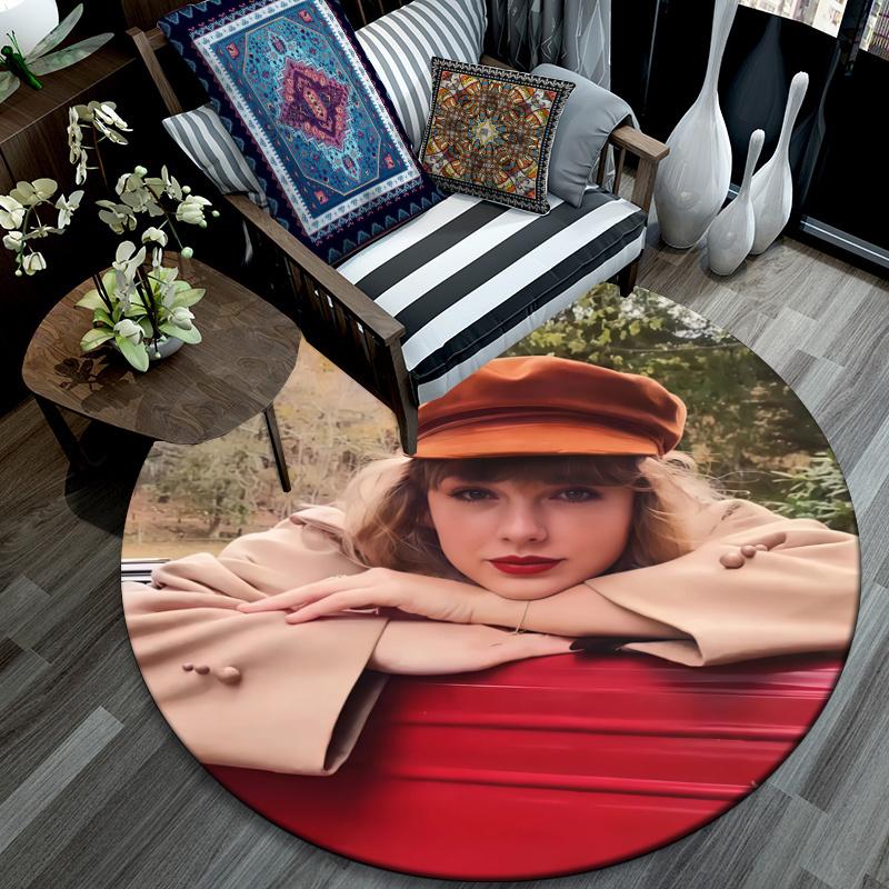 Taylor pattern round rug,Carpet Rug for Living Room Bedroom Playroom ,Non-slip Floor Mat,Holiday Gifts and Birthday Gifts.