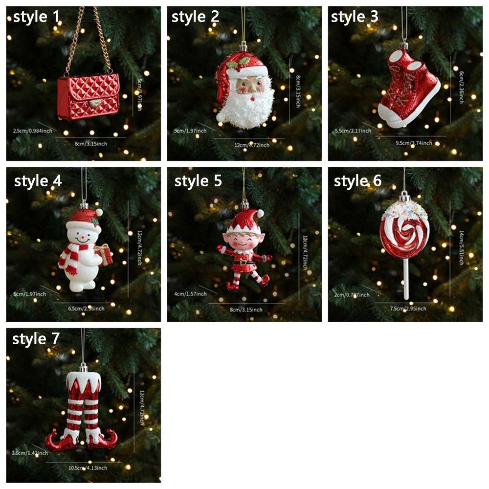 Santa Claus Christmas Elf Pendant Shiny Red Merry Christmas Decor  Holiday Party Decor