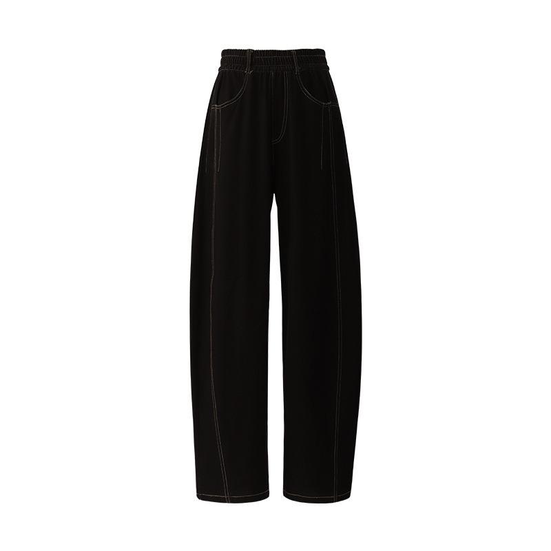 Women Vintage High Waist Slim Straight Leg Casual Pants
