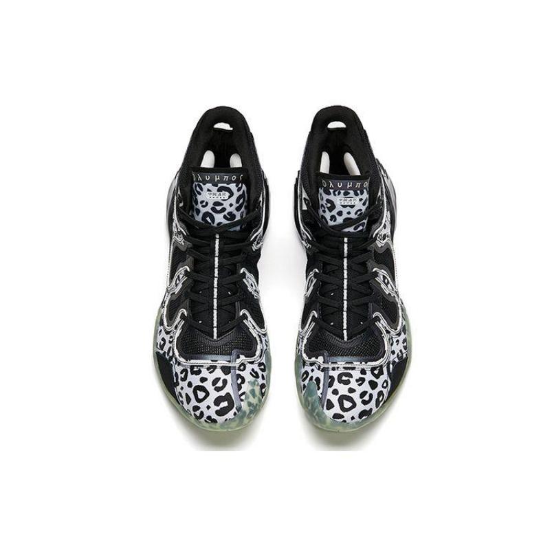 Anta Star Series Xingyue Snow Leopard men's mid-top basketball shoes white black, cushioned non-slip supportive 112131818A-3