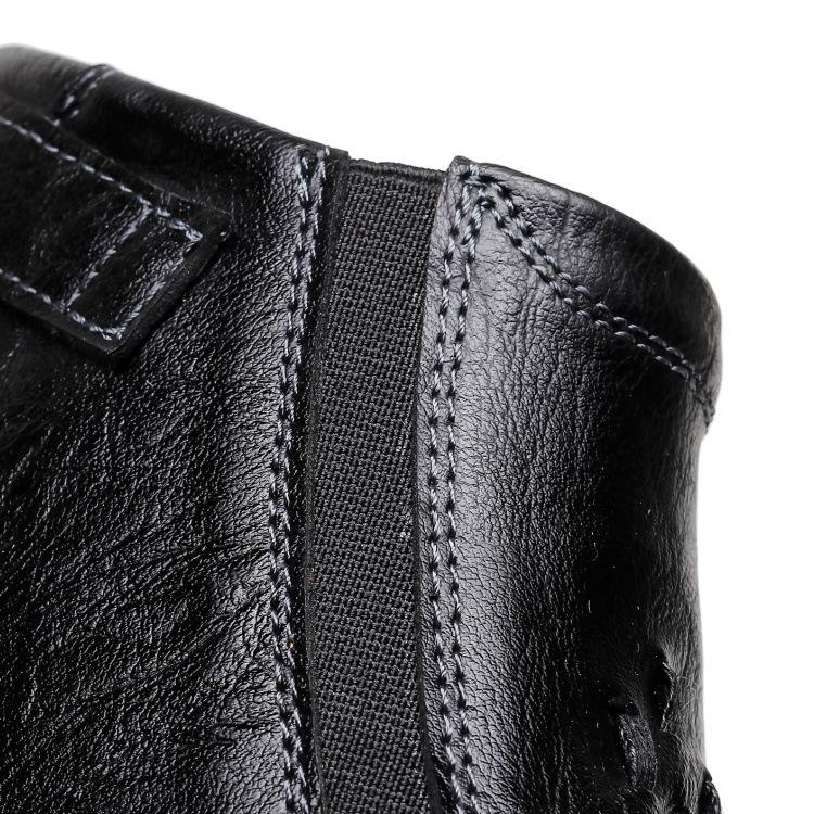 Men's Leather Side-Zip Martin Boots - Large Size, Spring/Autumn, Hand-Stitched, Outdoor Casual, Mid-Top Shoes