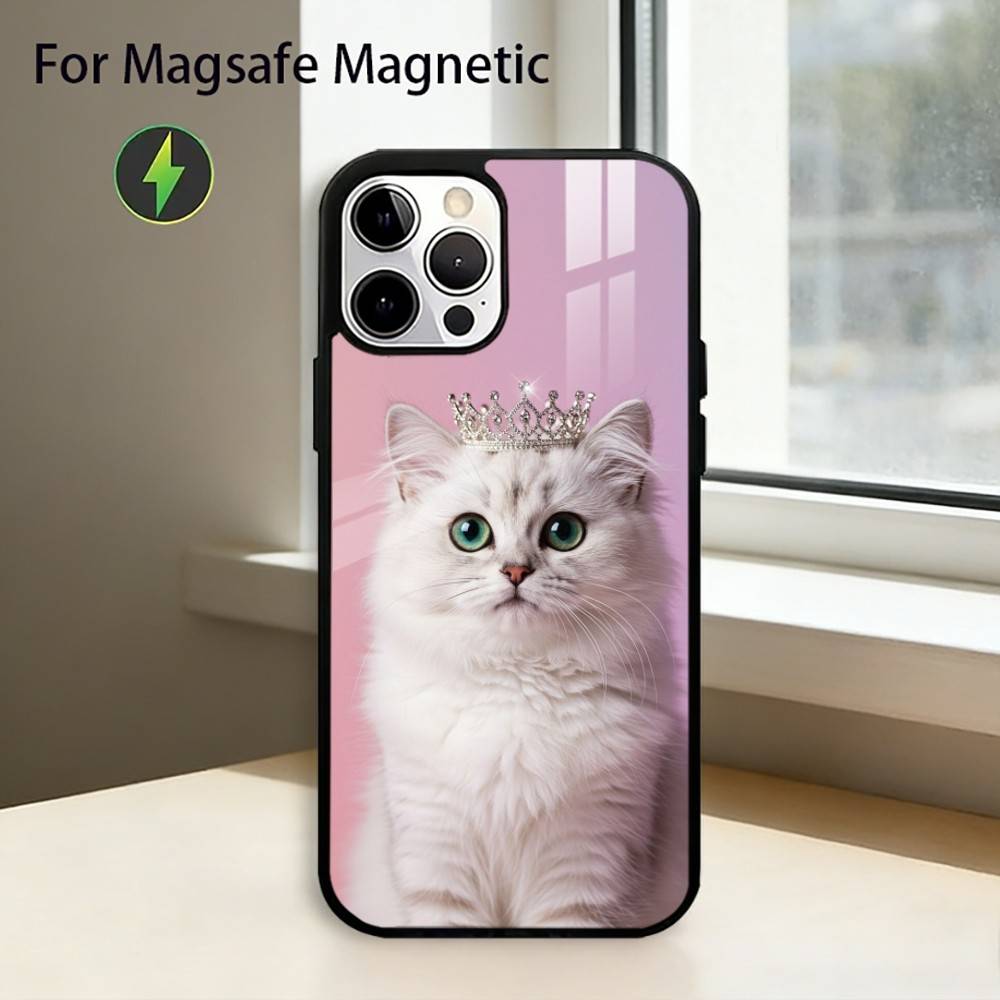 Aesthetic Cat Portraits Phone Case For iPhone17,16,15,14,13,12,11 Plus,Pro Magnetic with Magsafe Wireless Charging