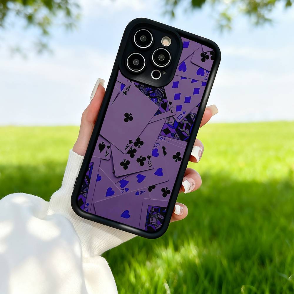 Playing Cards Silicone Soft Phone Case For IPhone 17 16 15 14 13 12 11 Pro Max Plus 16E Shockproof Back Cover