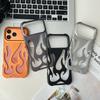Orange Farbe 3D Hohlflamme Wärmeableitend Handyhülle Für iPhone 17 16 15 14 13 12 11 Pro Max Glitzer Weich Stoßfest Abdeckung