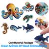 Ocean Animals Beaded Embroidery Kits DIY Beadwork Craft Kit (Only Material Package) Ocean Animals 3D DIY Beadwork Craft Kits