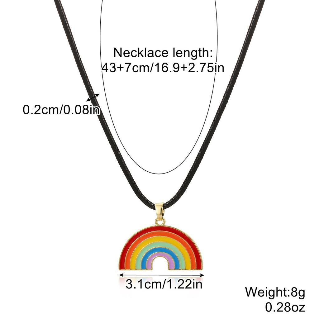 Necklace for Women Jewelry Rainbow Collarbone Chain Simple Layered Necklace Crystal Rainbow Pendant Couple Necklace Elegant Necklace