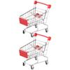 2 Pcs Mini Warenkorb Schreibtisch Spielzeug Kinder Pretend Spielen Miniatur Lagerung Supermarkt Trolley Baby Metall