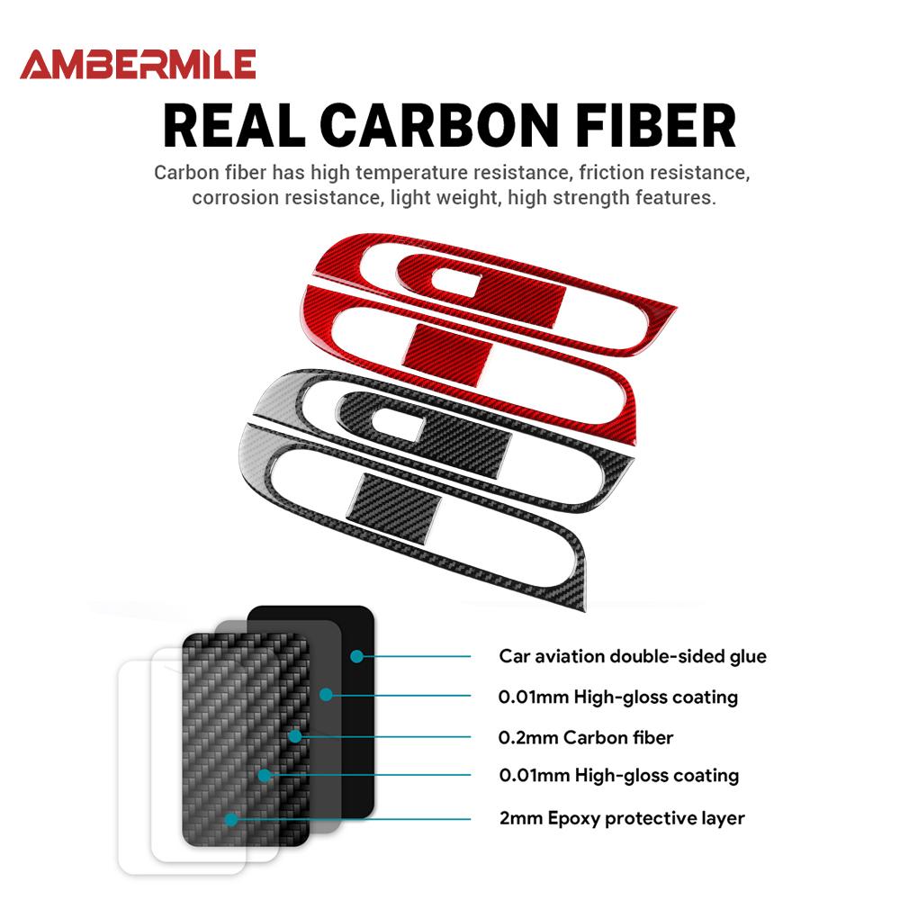 Weißes Carbonfaser-Aufkleberpanel für Mini Cooper S F66 2024 2025 Auto Tür Fensterheber Schalter Rahmen Innenraum Auto Teile LHD RHD