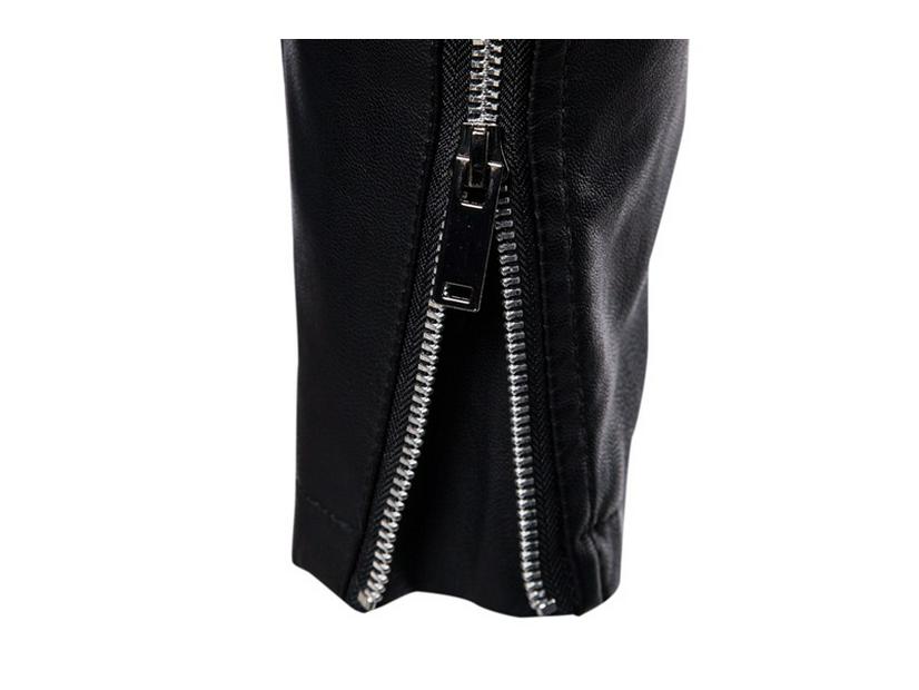 Men's Cross-Border Leather Stand-Up Collar Motorcycle Jacket - European and American Style Spring Outerwear