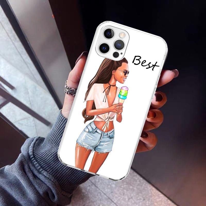 Girls Best Friends Forever BFF Phone Case For iPhone 17 Air 16 15 Pro Max 14 Plus 13 Mini 12 11 Cover 7 8 SE Silicone Shell Prin