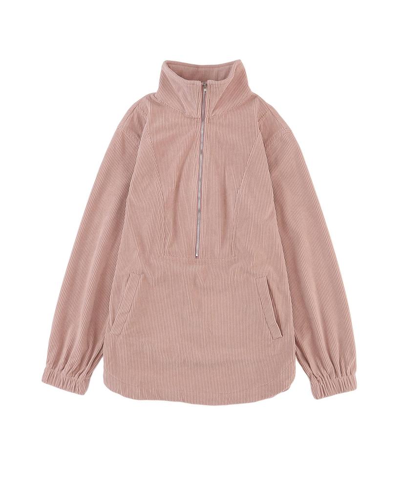 Azura Exchange Half Zip Ribbed Texture Collared Sweatshirt