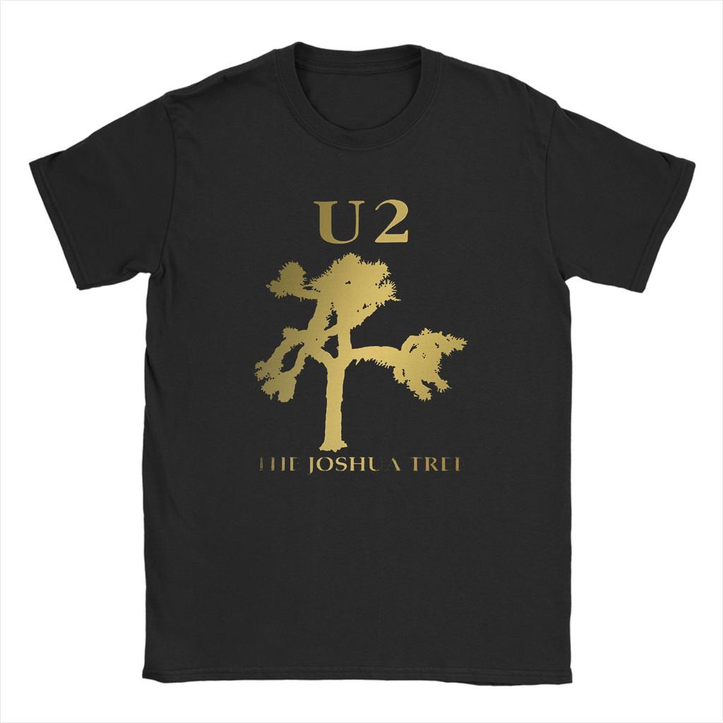 Men U2 Band T Shirts Premium Joshua Tree Cotton Clothes Crazy Short Sleeve Round Collar Tees Party T-Shirts