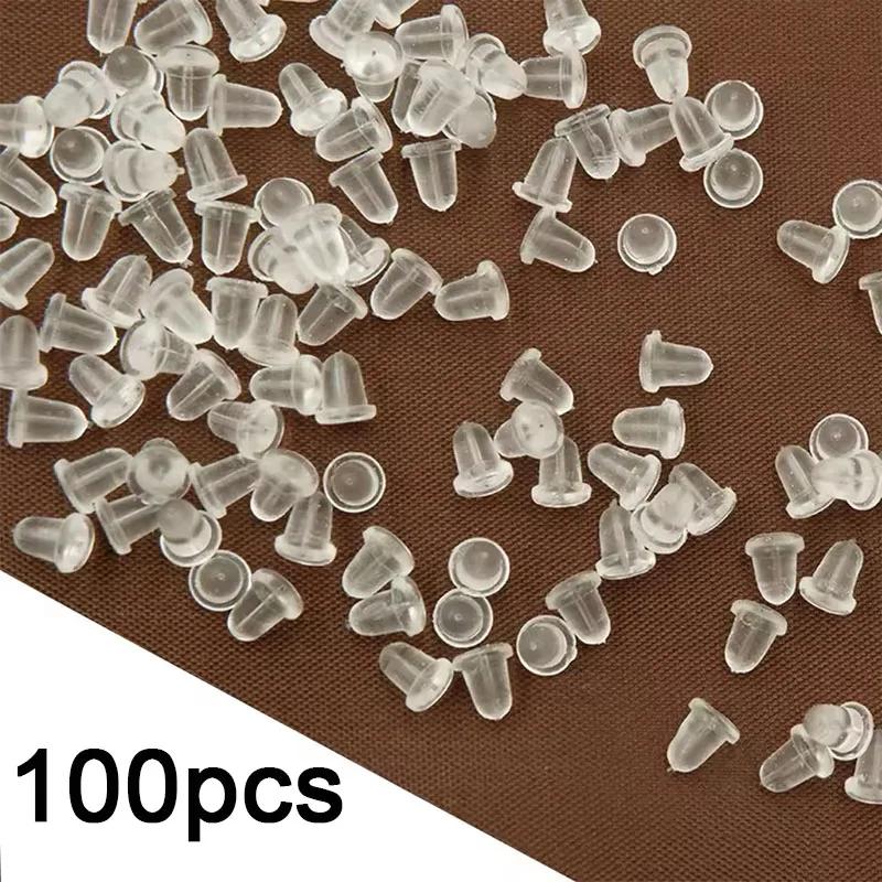 

100pcs/lot Plastic ear plugs Earring Back Diy Jewelry Accessories Plastic Ear Plugging/Blocked Ear Stud Earring Stopper Findings One Size белый