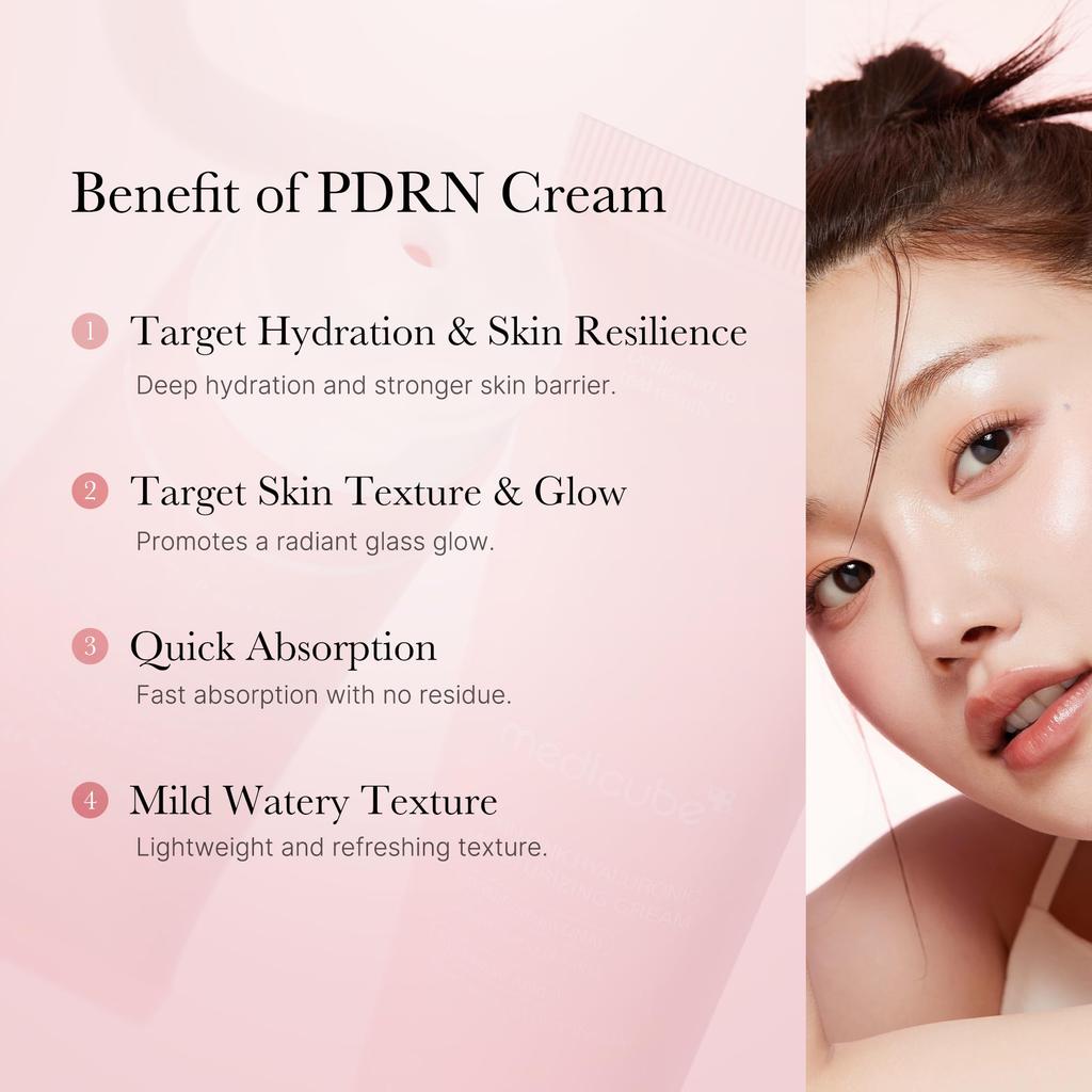 Medicube PDRN Pink Moisture Salmon Skin Korean Cosmetics Cream, Injection, Moisturizing, Barrier, Hydrating, Firming,