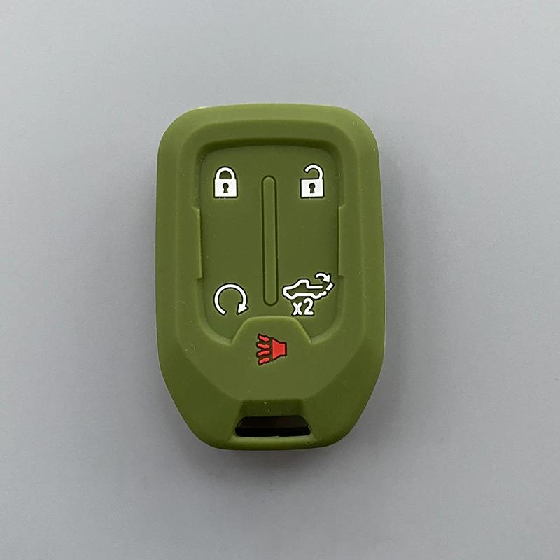 Silicone Car Key Cover Case Fob For Chevrolet Suburban Silverado GMC Terrain Yukon Tahoe Sierra Smart Auto Accessories Key Ring