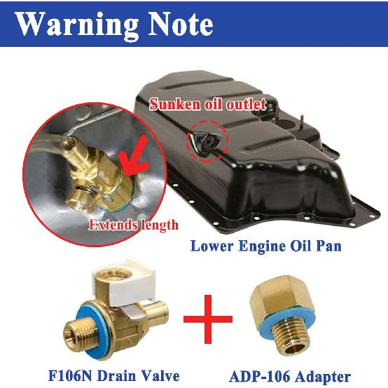 F106N FN-Series Quick Oil Drain Valve with Long Nipple, with Clip and Gasket, M14-1.5 Threads