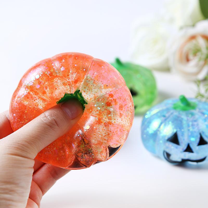 Halloween Pumpkin Maltose Stress Ball Squishies Toy Soft Stress Ball Squishy Slow Rebound Fidget Toy Stress Relief Relax Toys