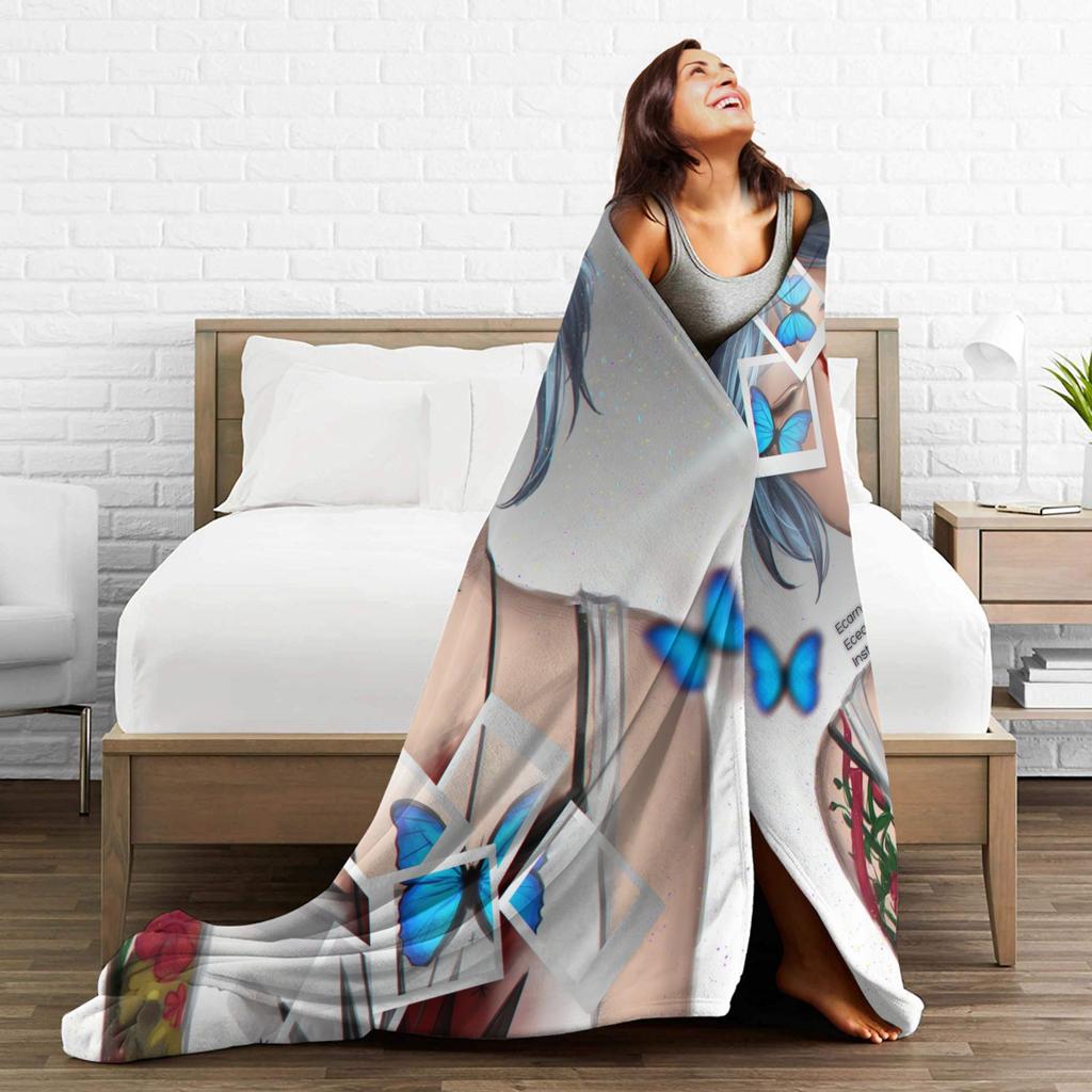Life Is Strange Flannel Blanket Winter Super Warm Bedding Throws for Girls Boys Couch Chair Graphic Bedspread Sofa Bed Cover