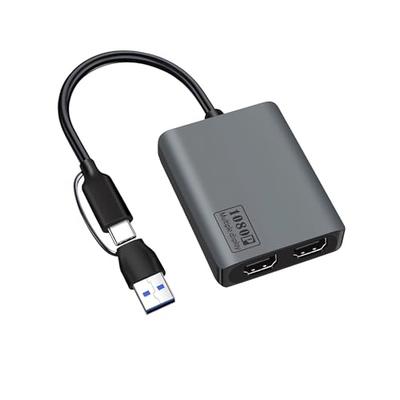 USB-A 3.0/Type-C Dual HDMI Display Adapter, MST USB A/C HDMI Converter Adapter, USB B-A/C Port Expansion, 1920*1080P 60Hz, USB B Type A/C To Dual HDMI