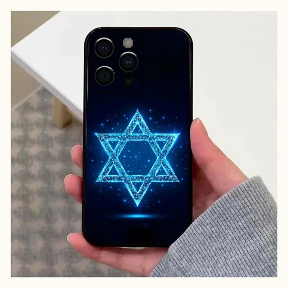 David Jewish Star Symbol Phone Case For Apple iPhone 15,14,13,12,11,Pro,X,XS,Max,XR,Plus,Mini Soft Black Cover