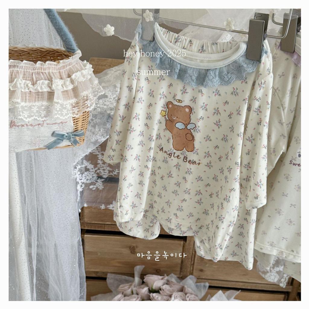 In Stock Hey Sweetheart Kids' Summer Tencel Pajama Set - Cool Short Sleeve Home Wear for Boys and Girls