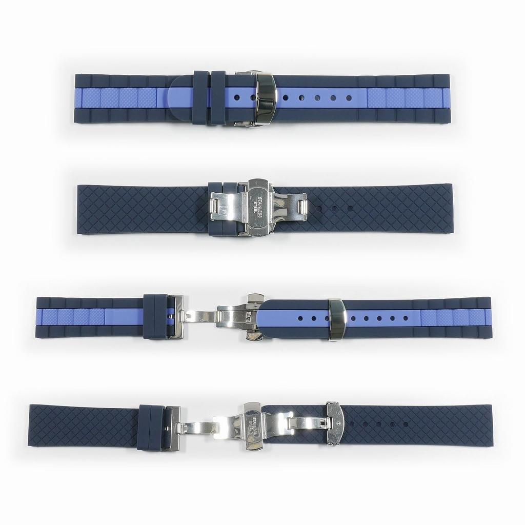 BLANCPAIN X Swatch Exclusive Rubber Strap with D-Buckle (Navy & Blue)