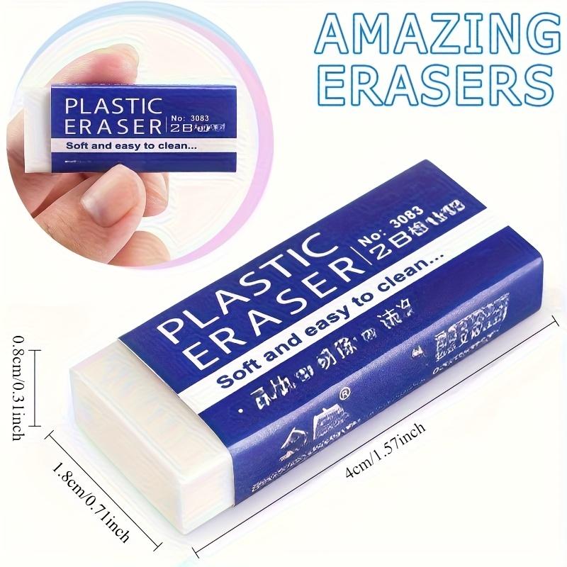 Large White Pencil Erasers | for School and Office Drawing Art