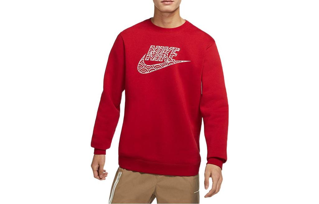 Nike Sweatshirts Men's Red Crew Neck Moderate Regular DR7829-687