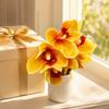 3D Printed Faux Orchid Decor 6 Stems Fake Orchid Bouquet Silk Orchid Decorations  Table Centerpiece