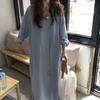 Korean Light and Elegant Lazy Style Super Long Shirt-style Long Dress Cotton and Linen Sunscreen Clothes Are Simple Over the Knee