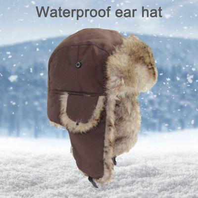 Men Winter Lei Feng Hat Thickened Plush Ear Protection Fuzzy Faux Fur Windoroof