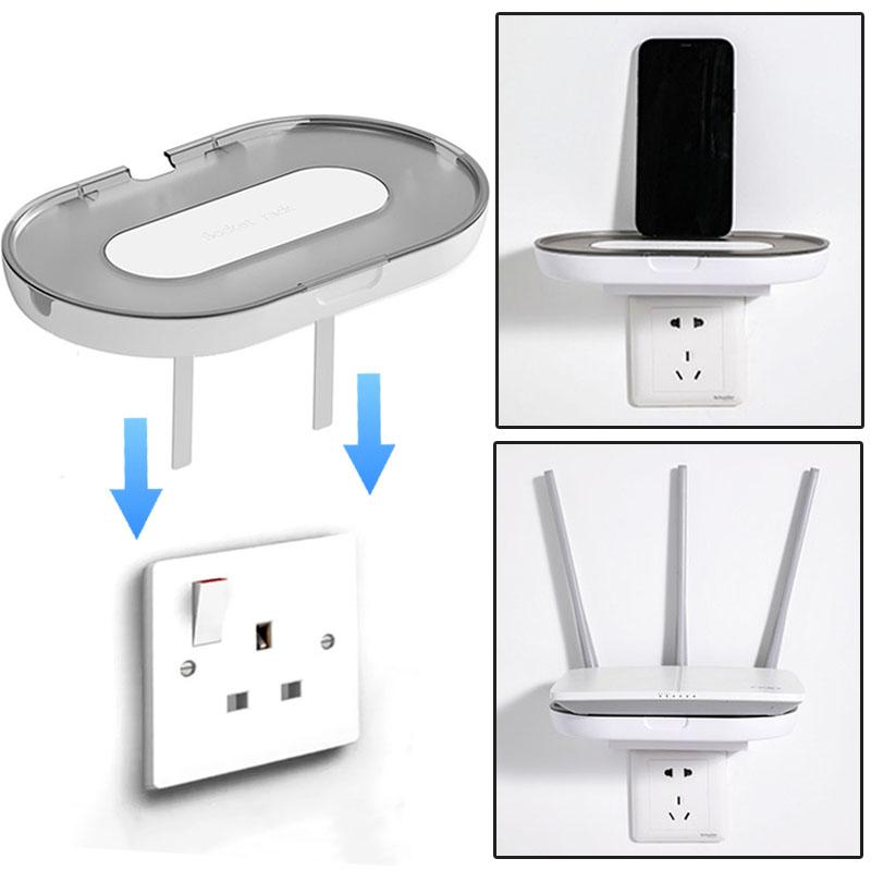 Stanzfreies Steckdosen-Aufbewahrungsregal an der Wand Router-Ablage Steckdosen-Platzierungshalter Kabelorganisator Schlafzimmer Wohnzimmer Dekoration