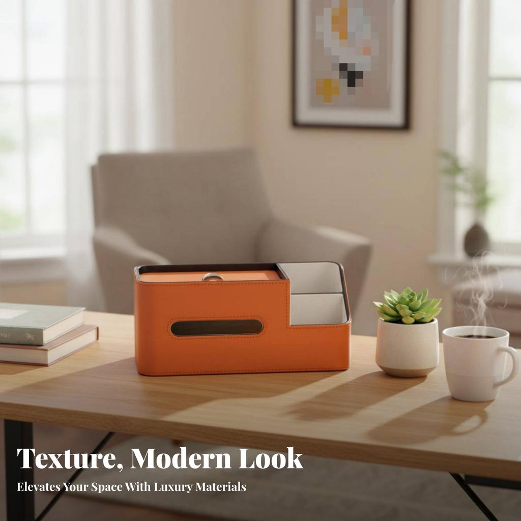 Multifunctional Tissue Box Organizer Long-Lasting Multifunctional Tissue Box Desktop Storage Holder Easy To Clean for Family