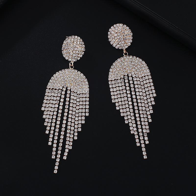 Long Circle Earrings Elegant Tassel Claw Chain Fashion Earrings золотой
