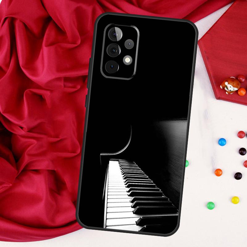 Piano Keys Keyboard design For Samsung Galaxy A15 A55 A53 A33 A35 A22 A32 A52 A54 A34 A14 A56 A36 A26 A16 A05 A06 Case
