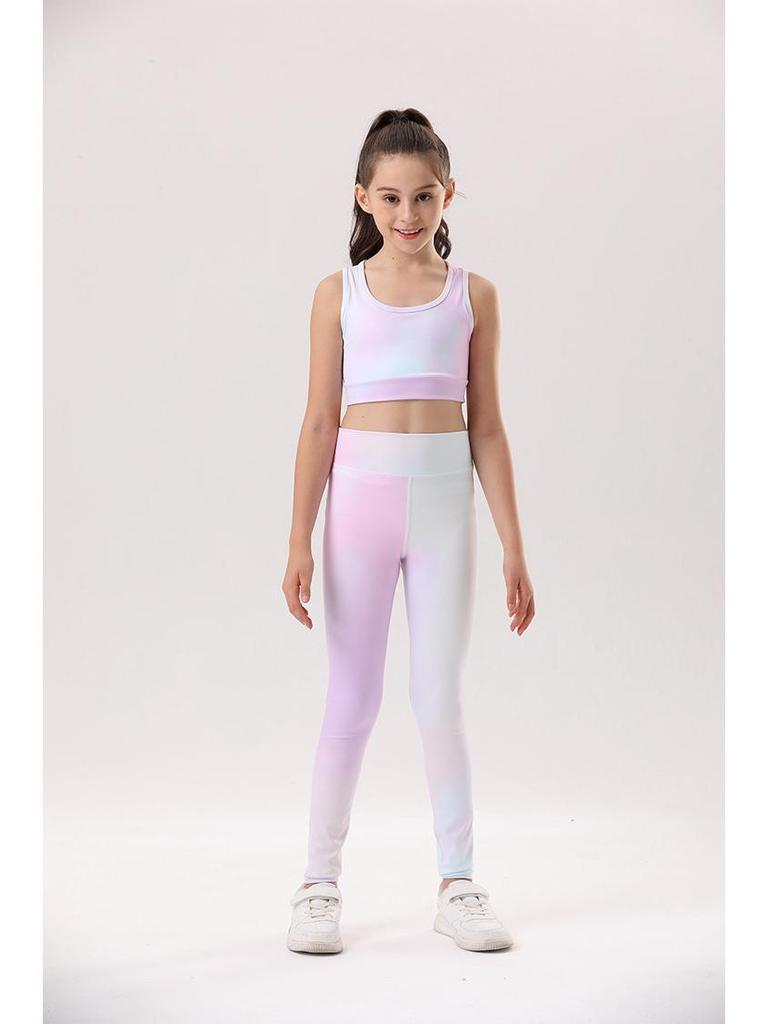Girls' Quick-Dry Sports Yoga Suit: High Elastic, Skin-Friendly, Breathable, Perfect for Running and Fitness Training.